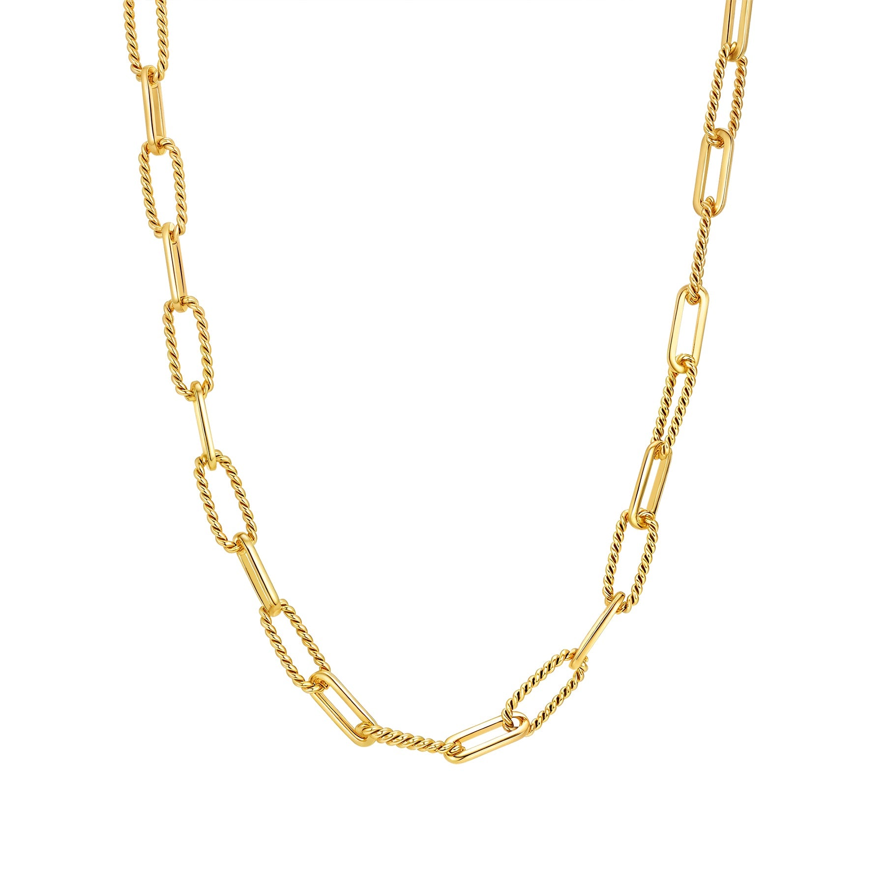 Twisted Paperclip Chain Necklace Waterproof