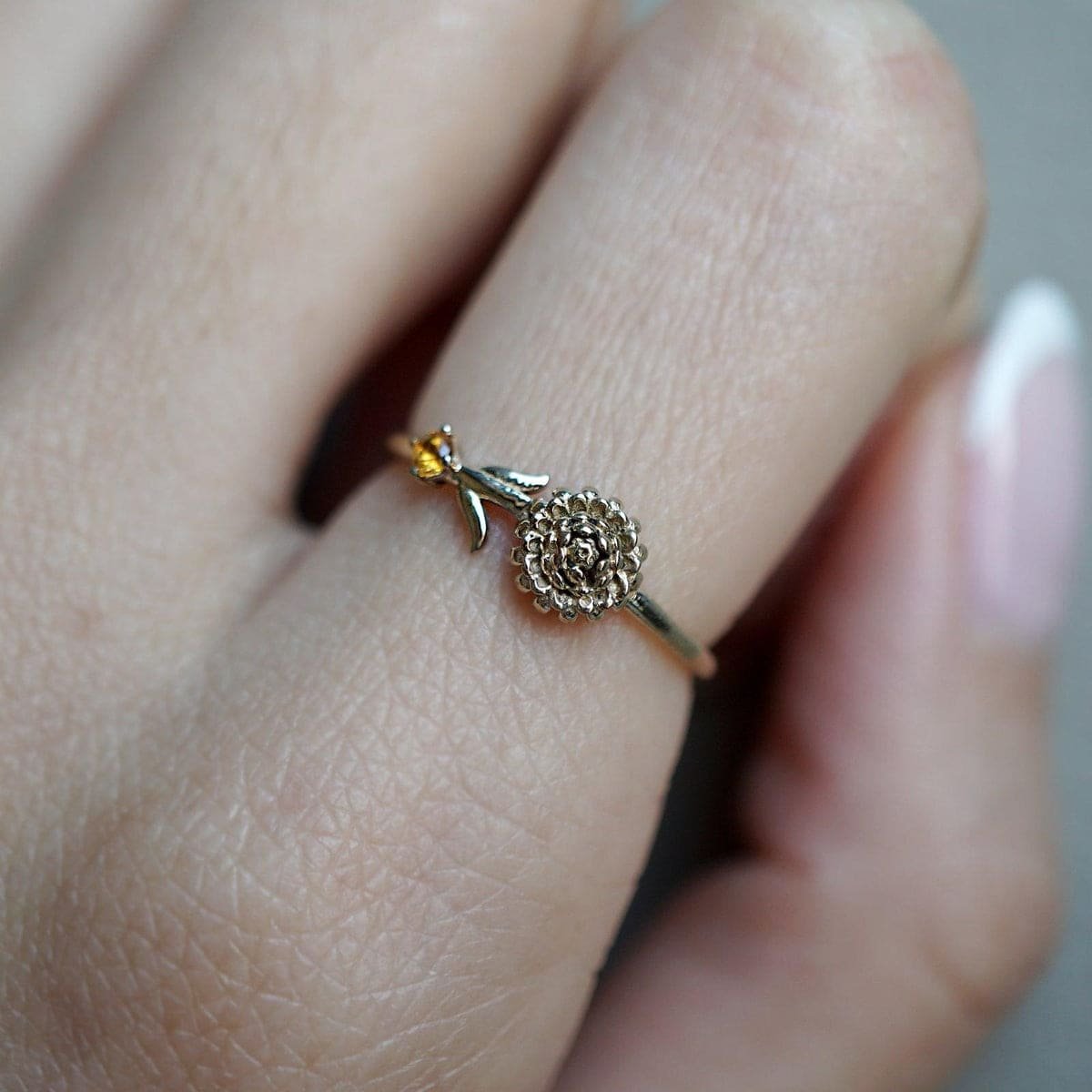 november-chrysanthemum-citrine-flower-ring
