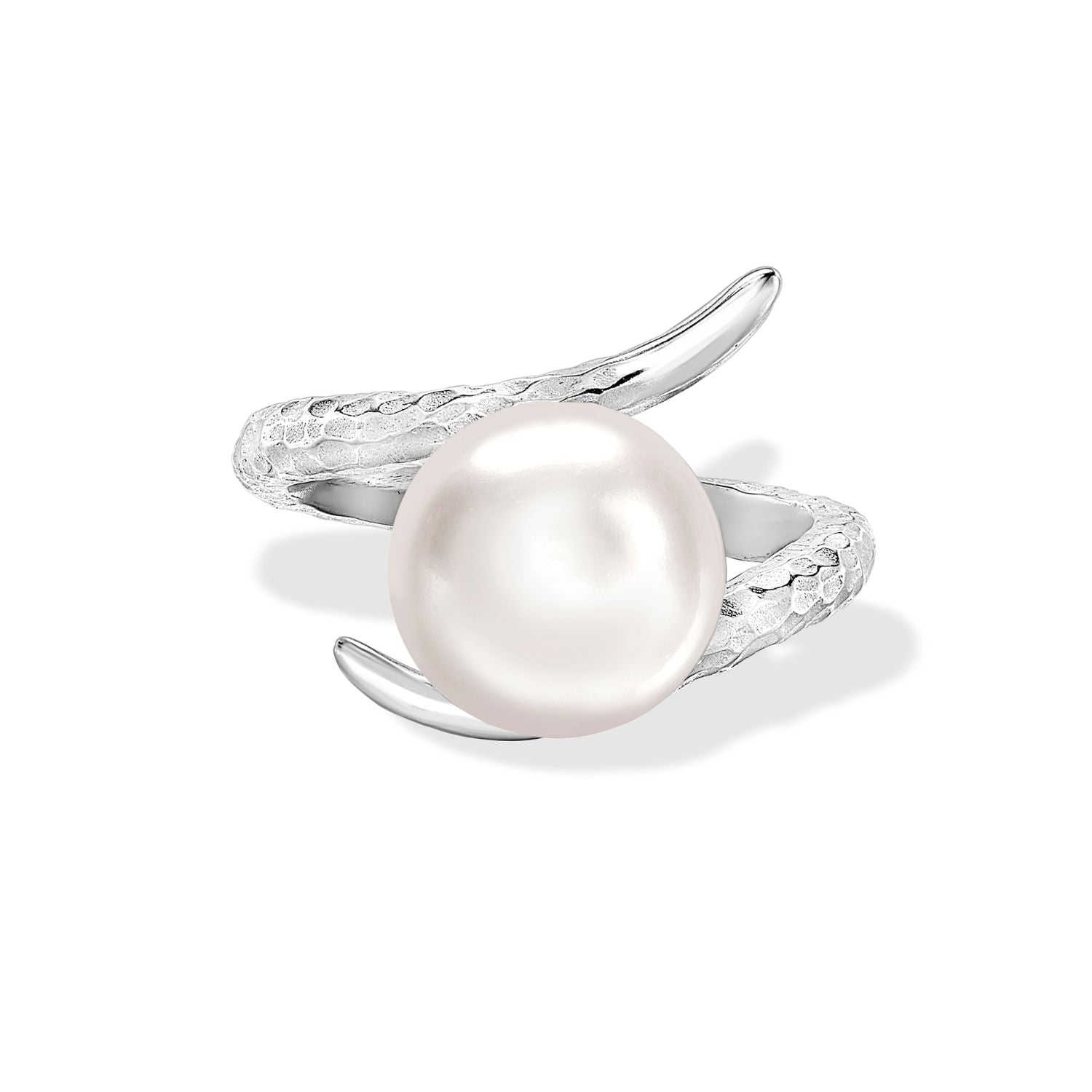 Twisted White Freshwater Pearl Ring
