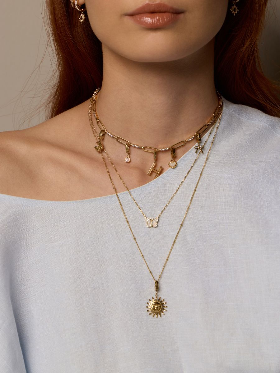 Butterfly Pearl & Gold Necklace