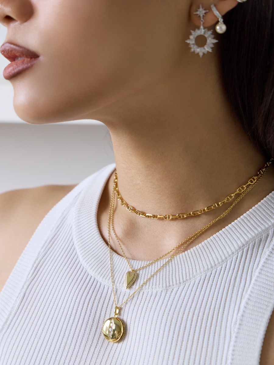 Starburst 14K Gold Vermeil Locket Necklace