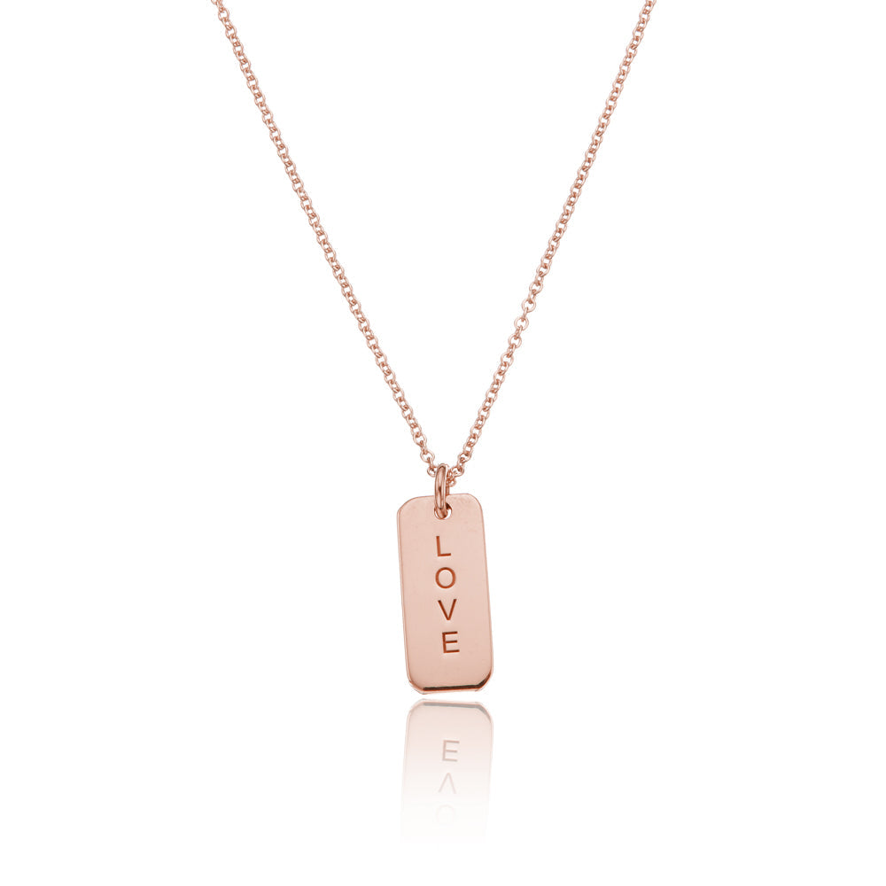 Rose Gold Personalised Tag Necklace