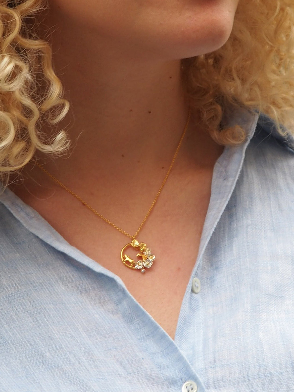 Mouse in the Strawberry Garden Necklace
