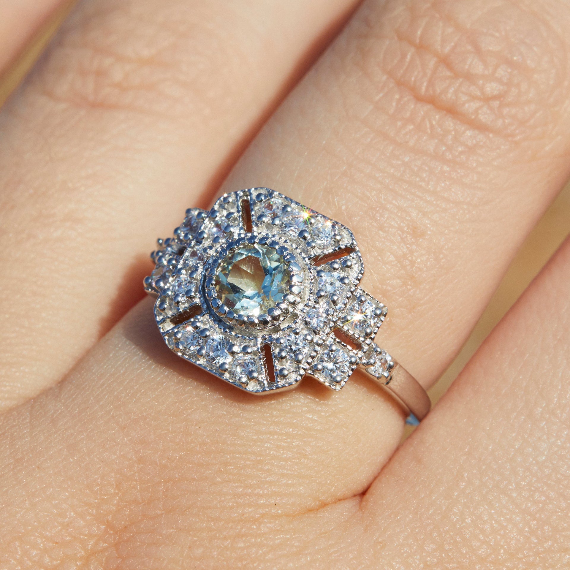 Venus Green Amethyst Ring