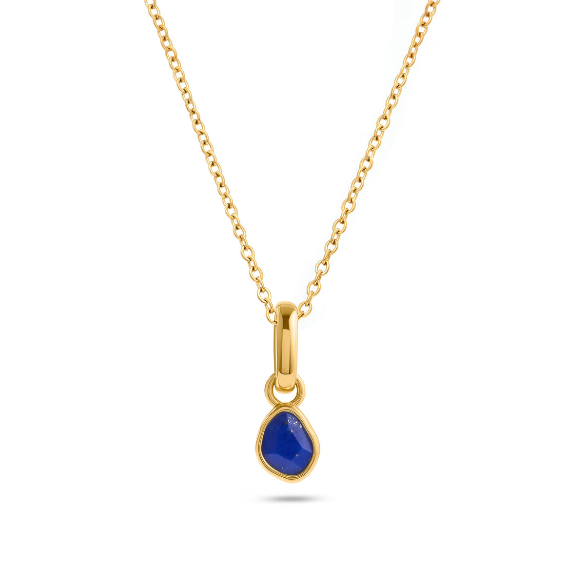 Signature Cut Blue Lapis Necklace (Gold)