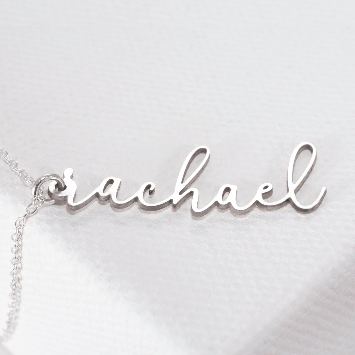 Silver Vertical Name Necklace