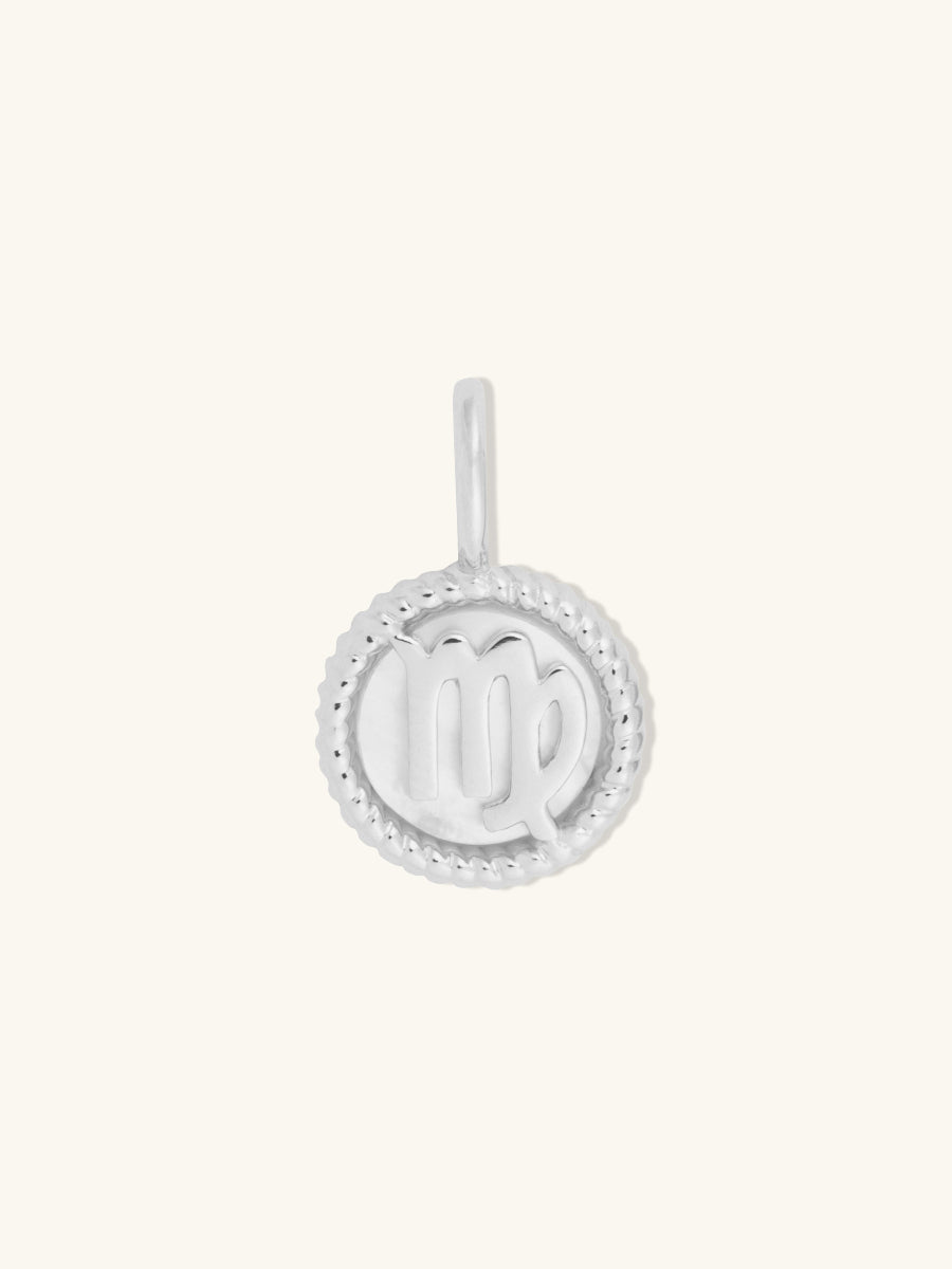 Virgo Zodiac Mother of Pearl 925 Sterling Silver Pendant