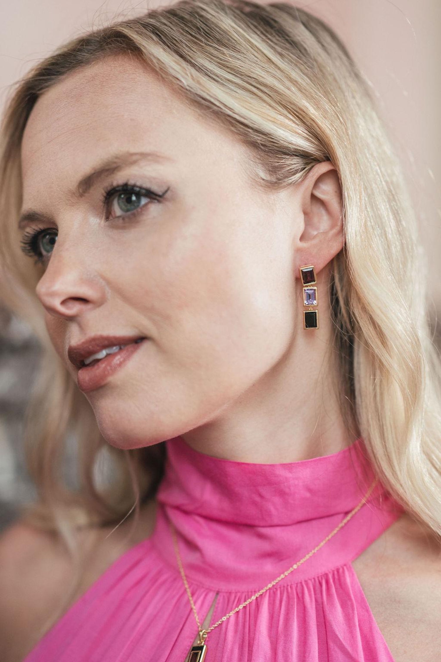 Sky Blue and Teal Topaz 2 Drop Earrings