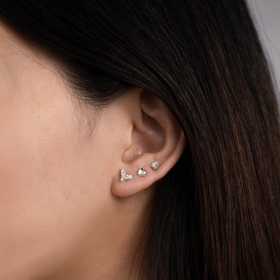 Brilliant Silver 3mm Flat Back Earring