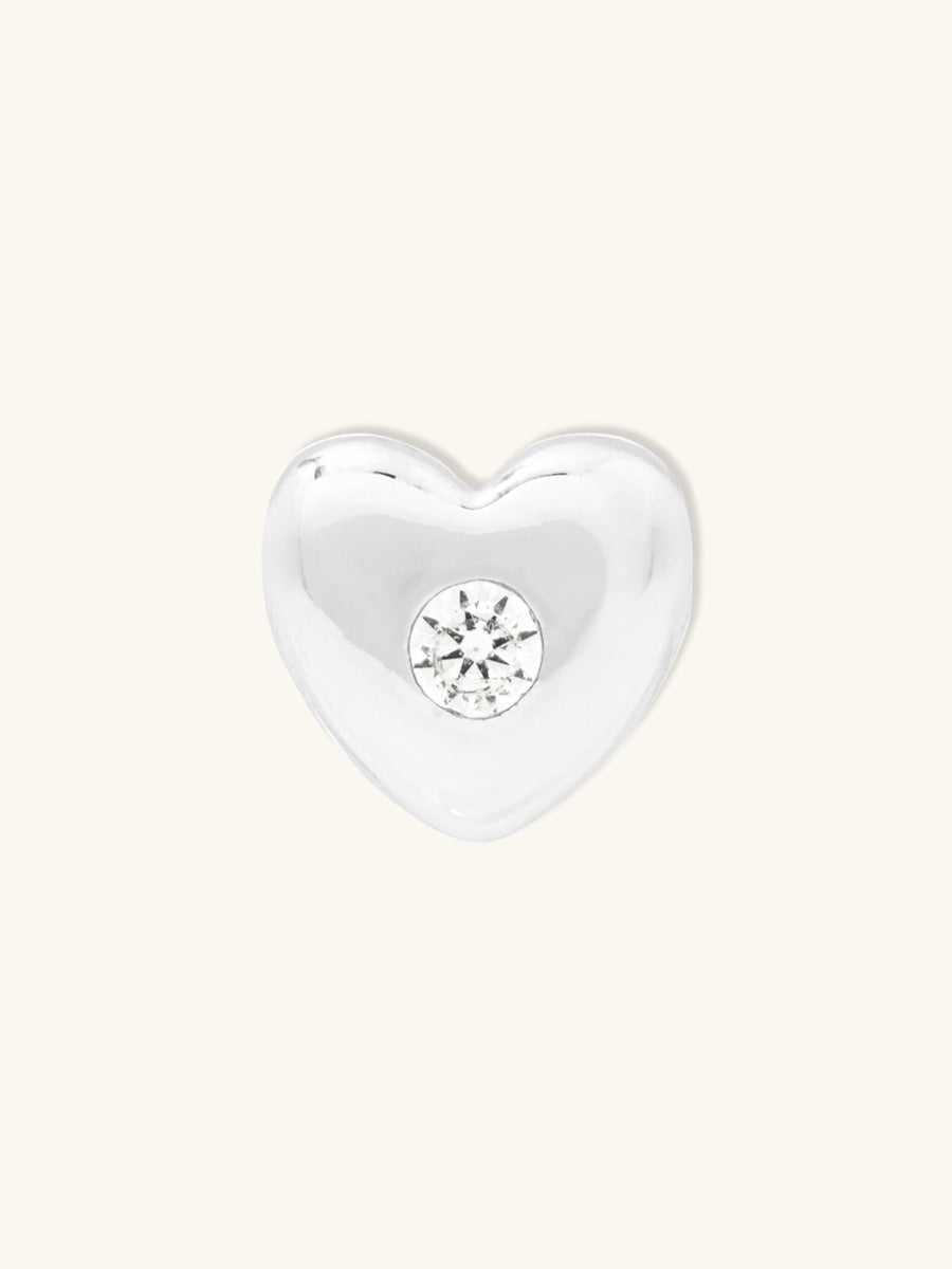 Petite Birthstone Heart Bubble Silver Charm