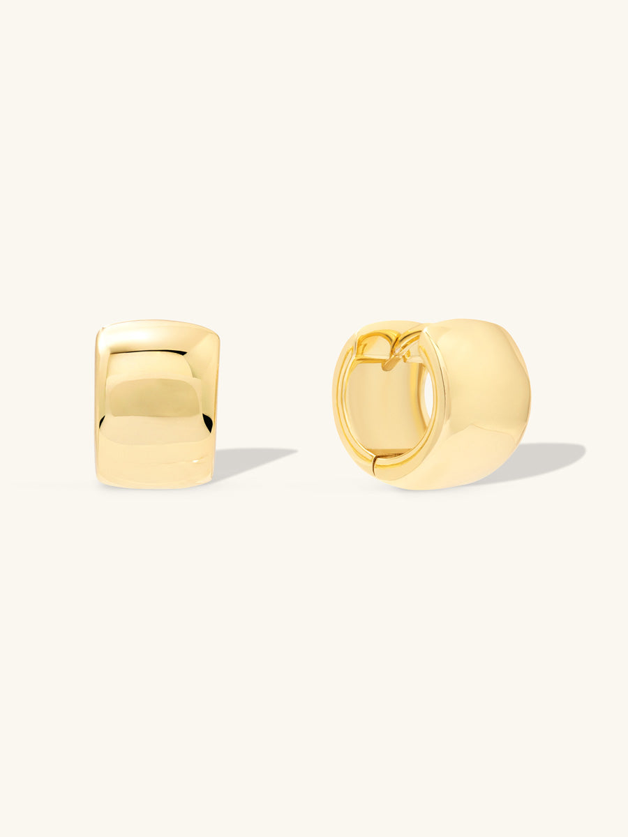 Classic Bold Gold 7mm Baby Huggie Earrings
