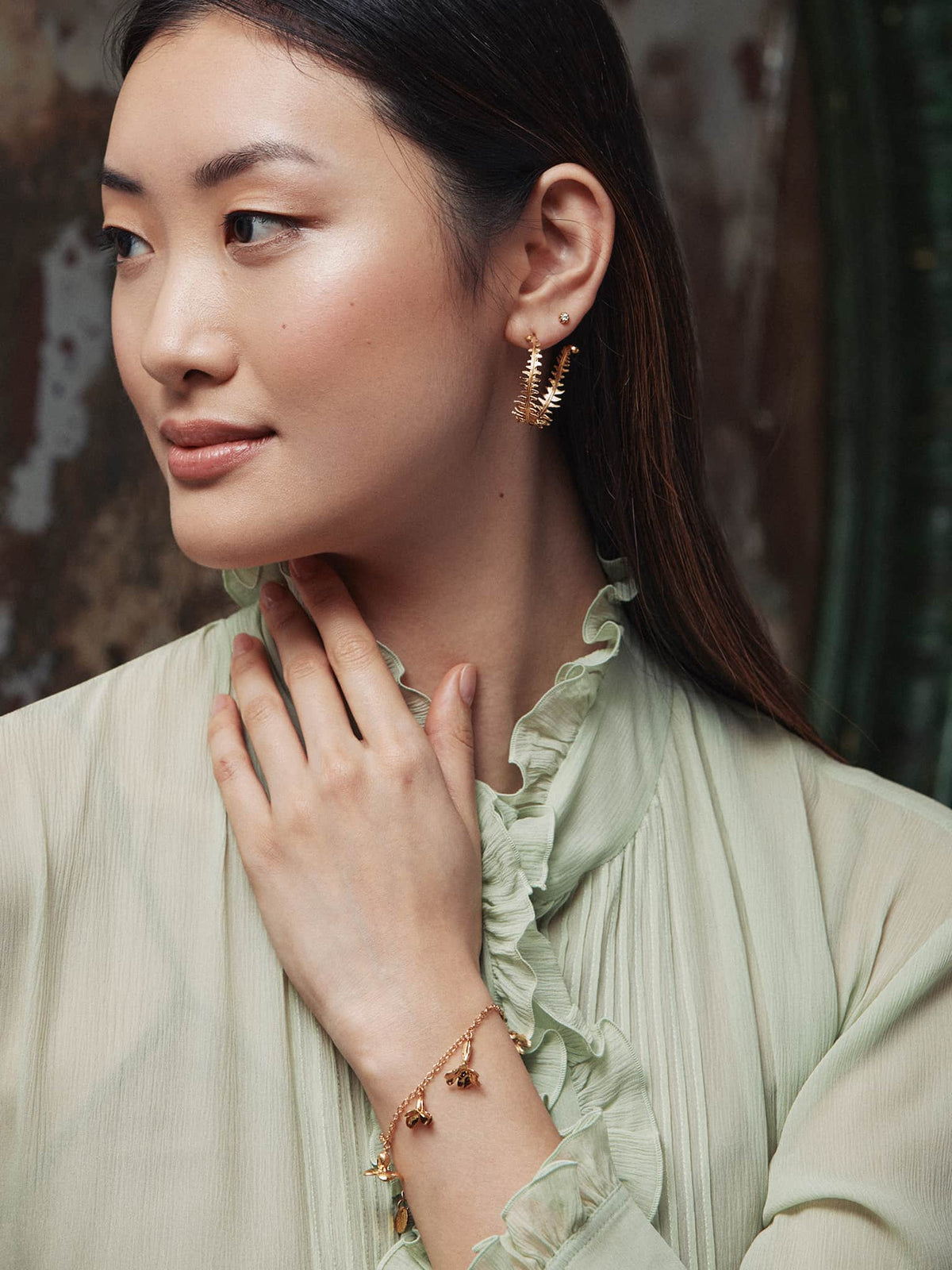 Fern Hoop Earrings