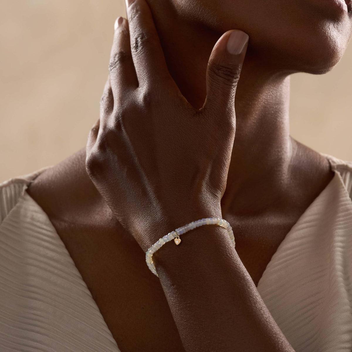 Treasured Grace 14K Gold Love Opal Heart Bracelet