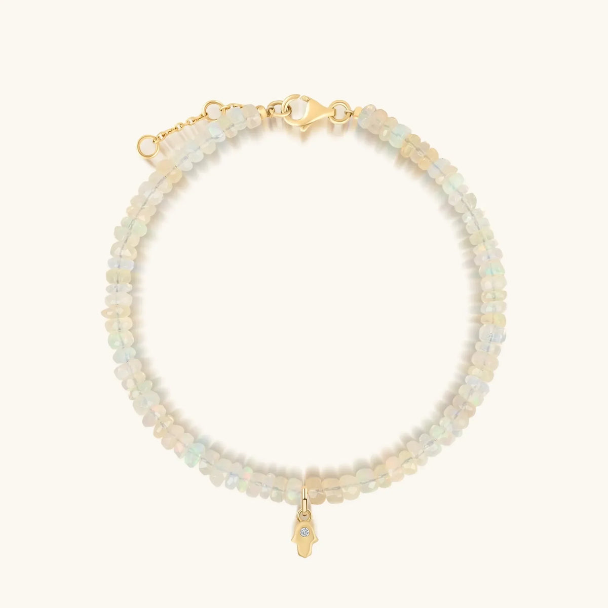 Effortless Strength 14K Gold Opal Hamsa Bracelet