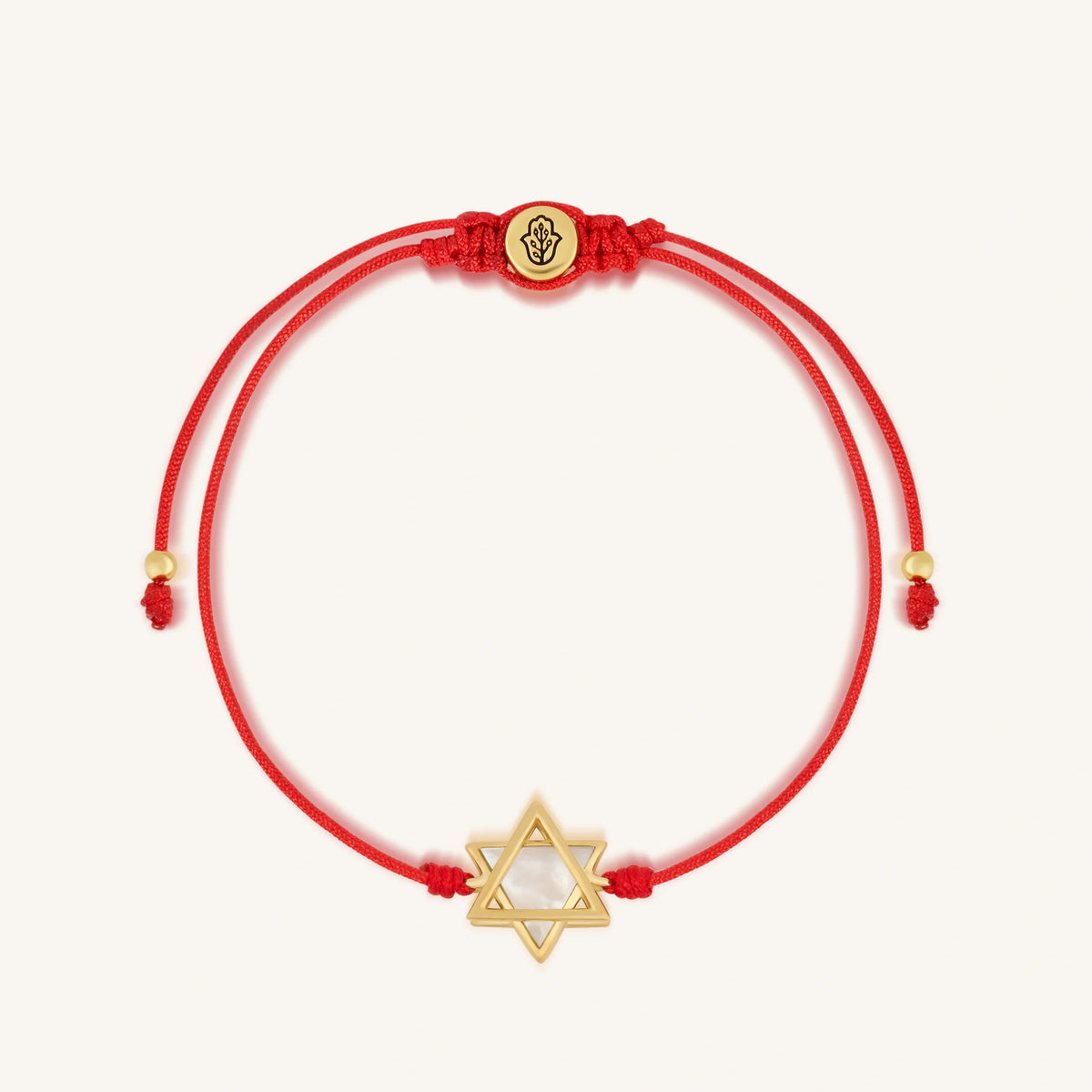 Divinely Blessed Mother of Pearl Star of David Red String Bracelet
