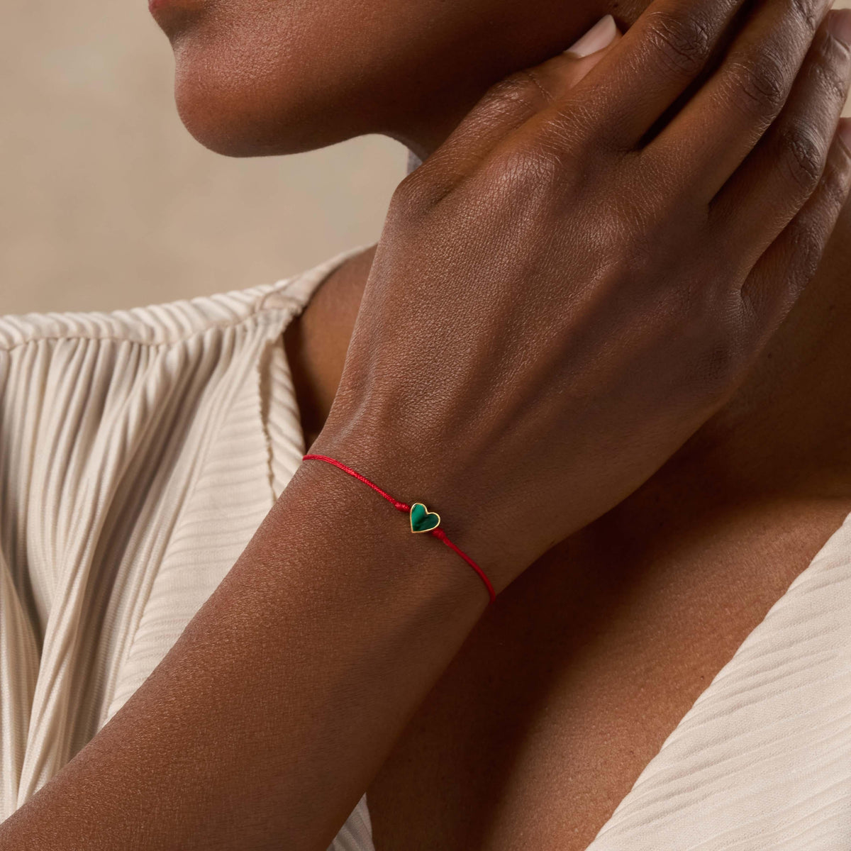 Lucky in Love Malachite Red String Bracelet