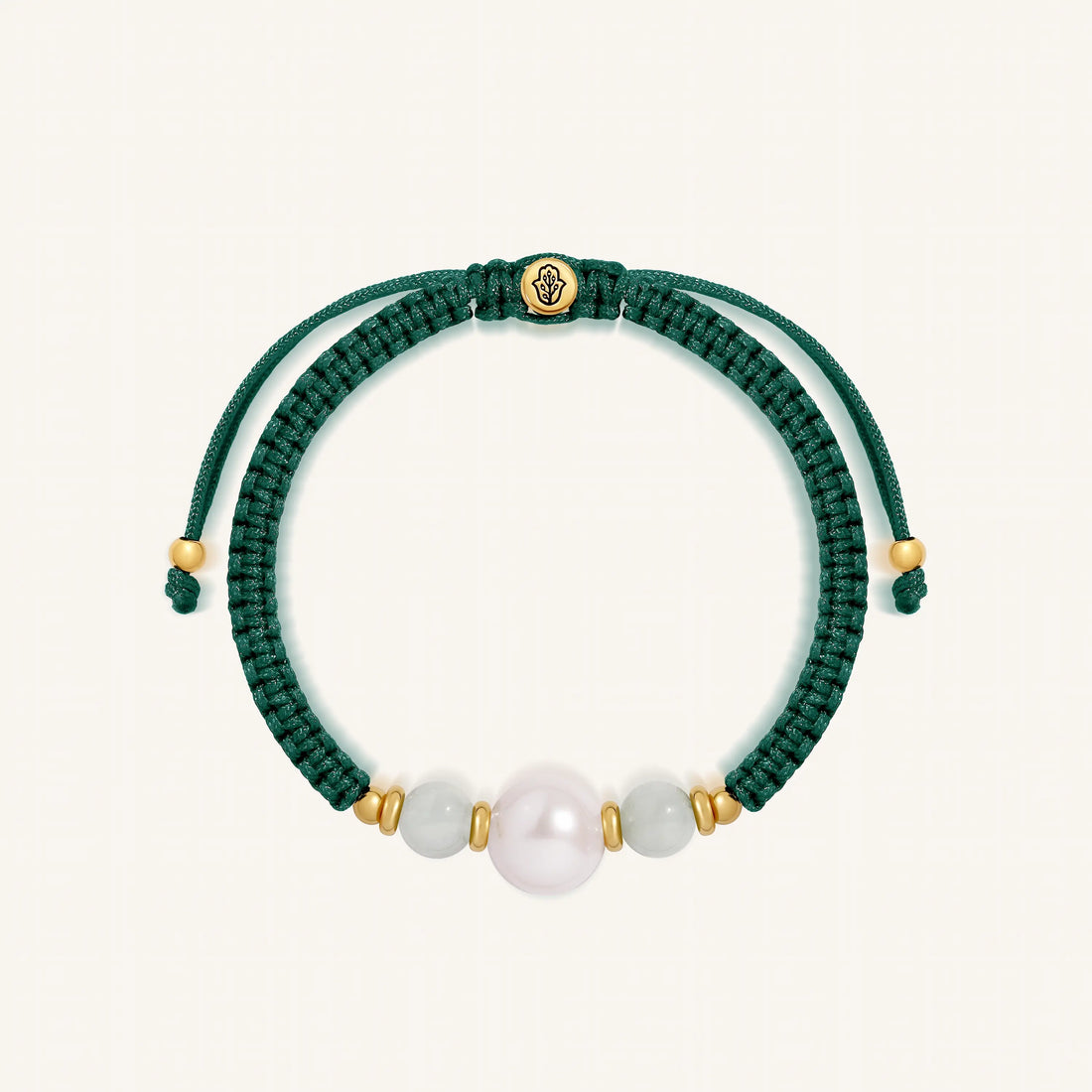 Grounded Prosperity Pearl & Jadeite Green String Bracelet