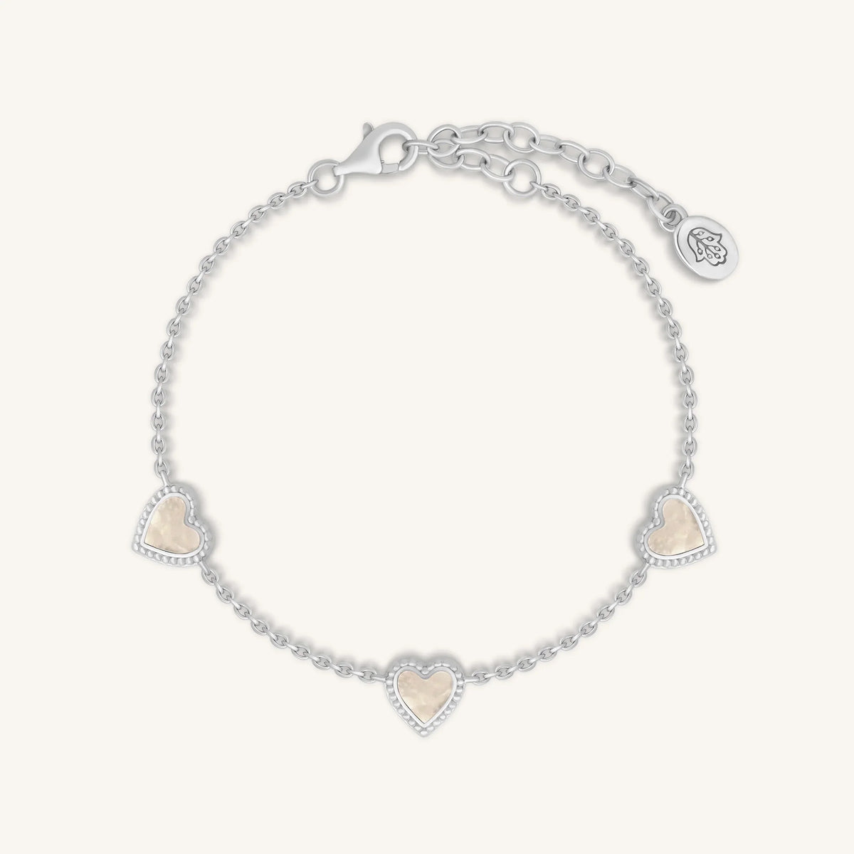 Joyful Connections Mother of Pearl Silver Heart Bracelet