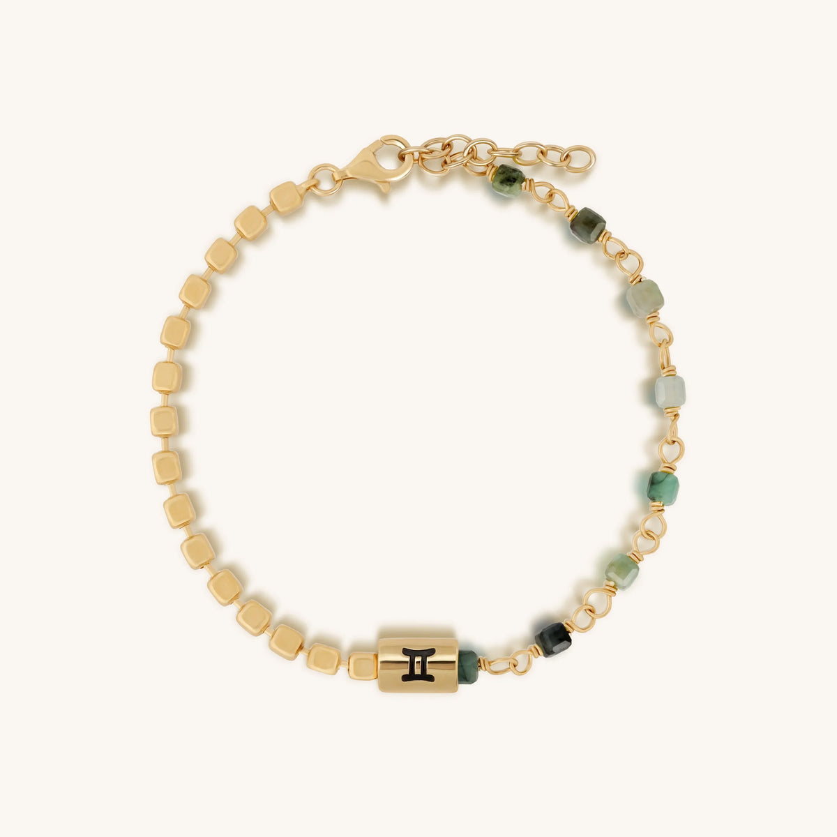 Graceful Intellectual Gemini Emerald Bracelet