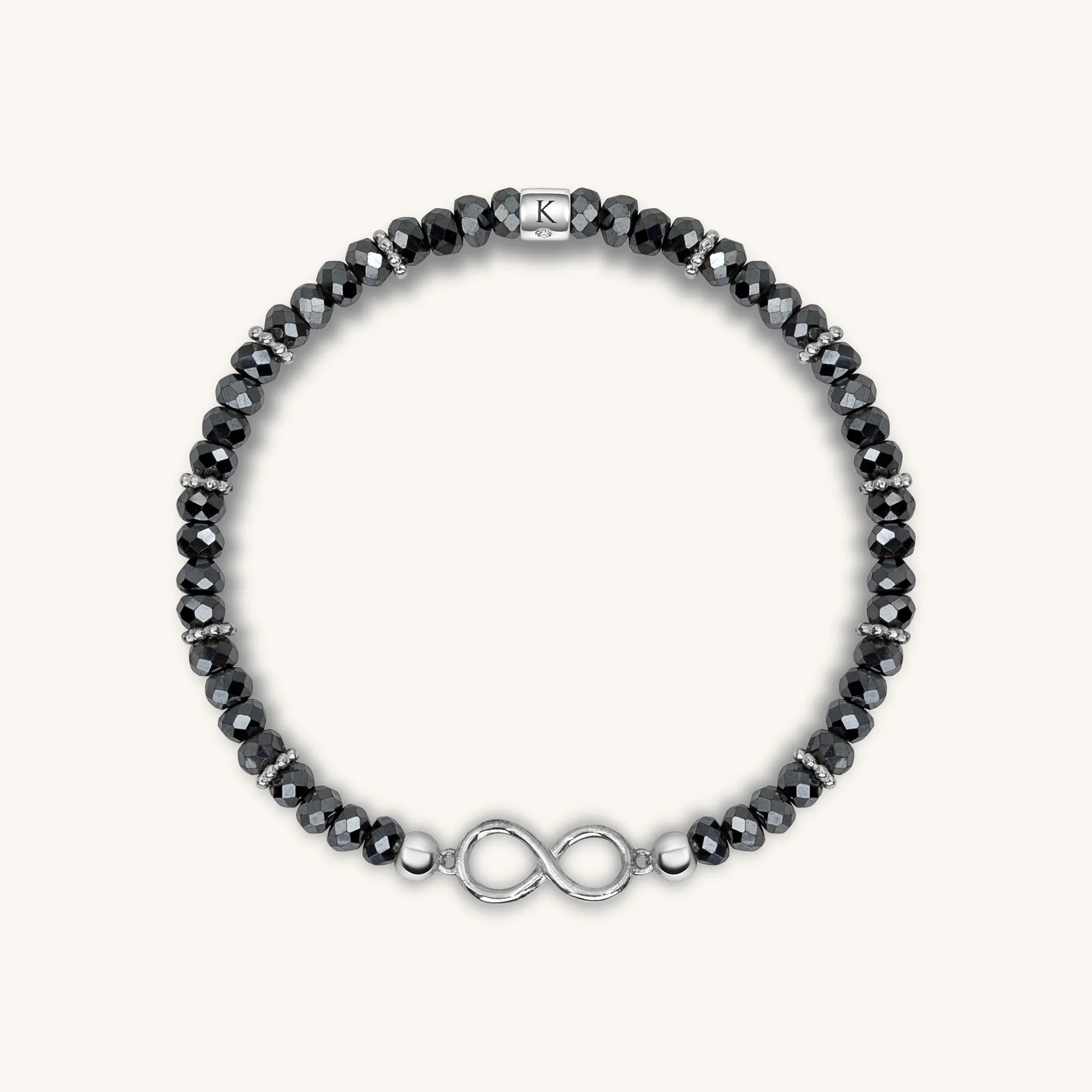 Eternal Protection - Hematite Infinity Charm Bracelet