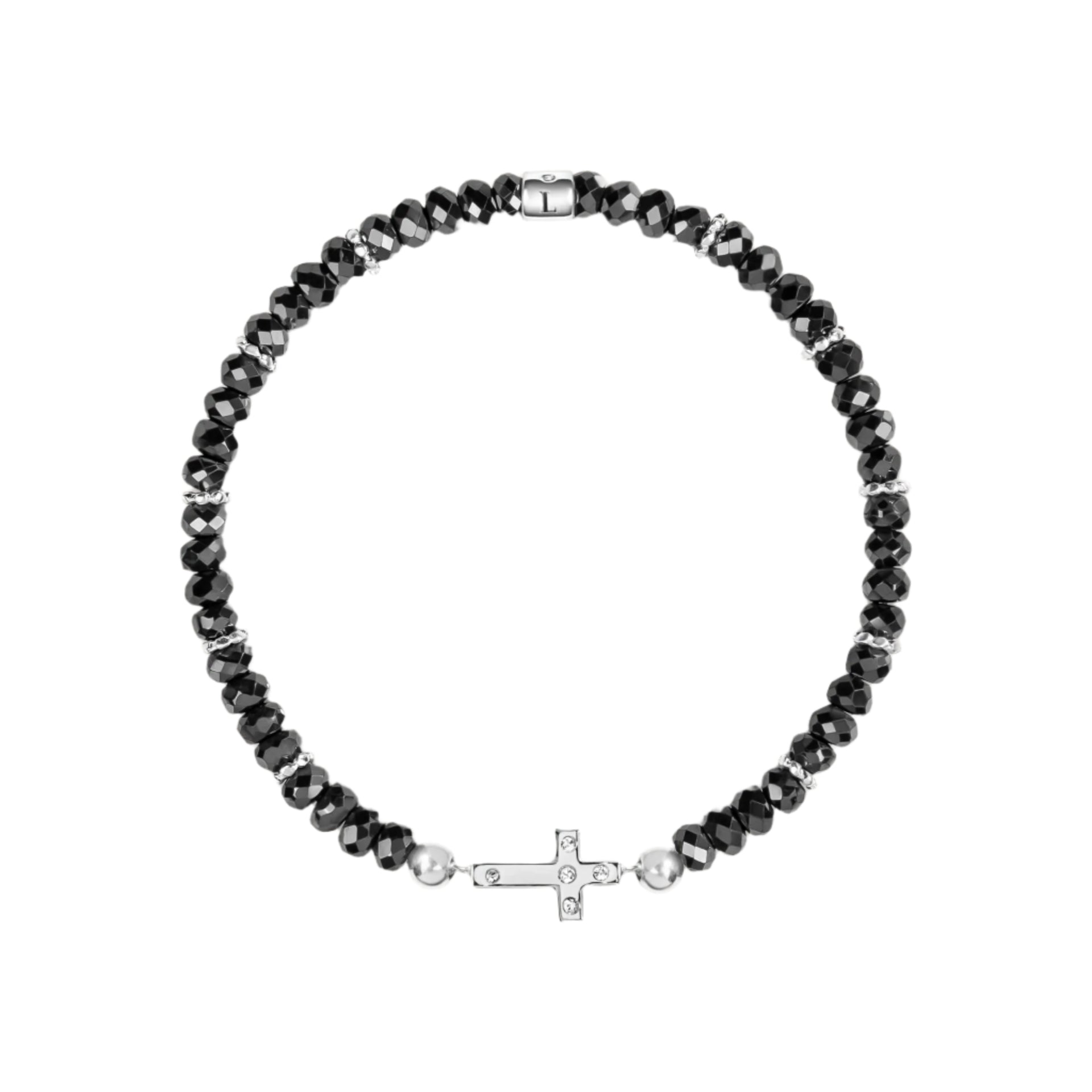 Grounded In Faith - Hematite Cross Bracelet