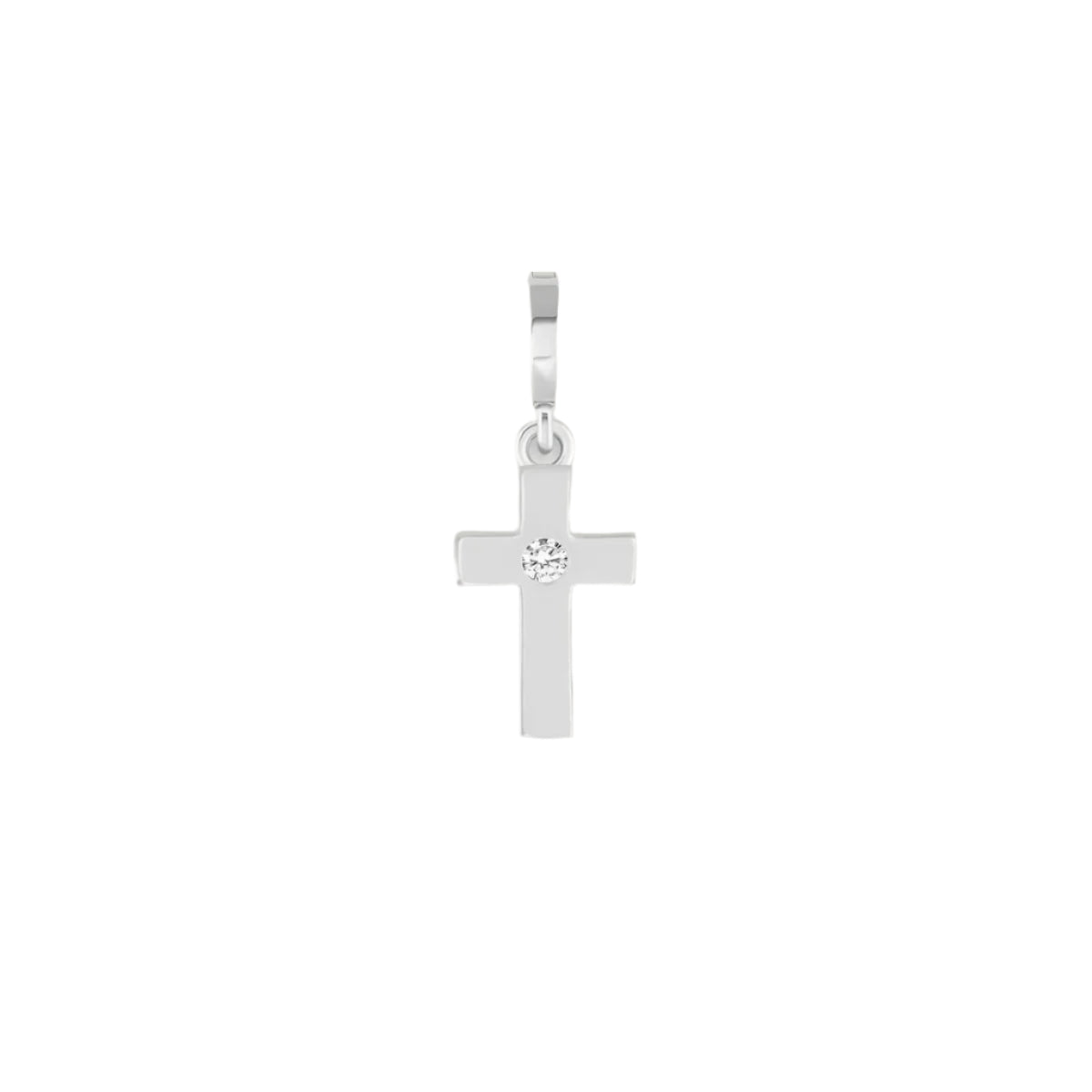Gleaming Faith Silver Cross Charm
