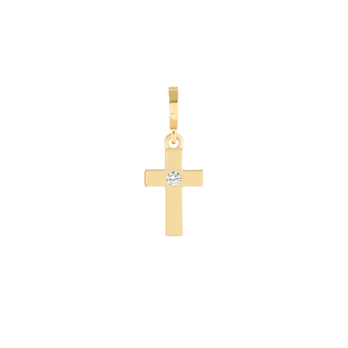 Gleaming Faith Gold Cross Charm
