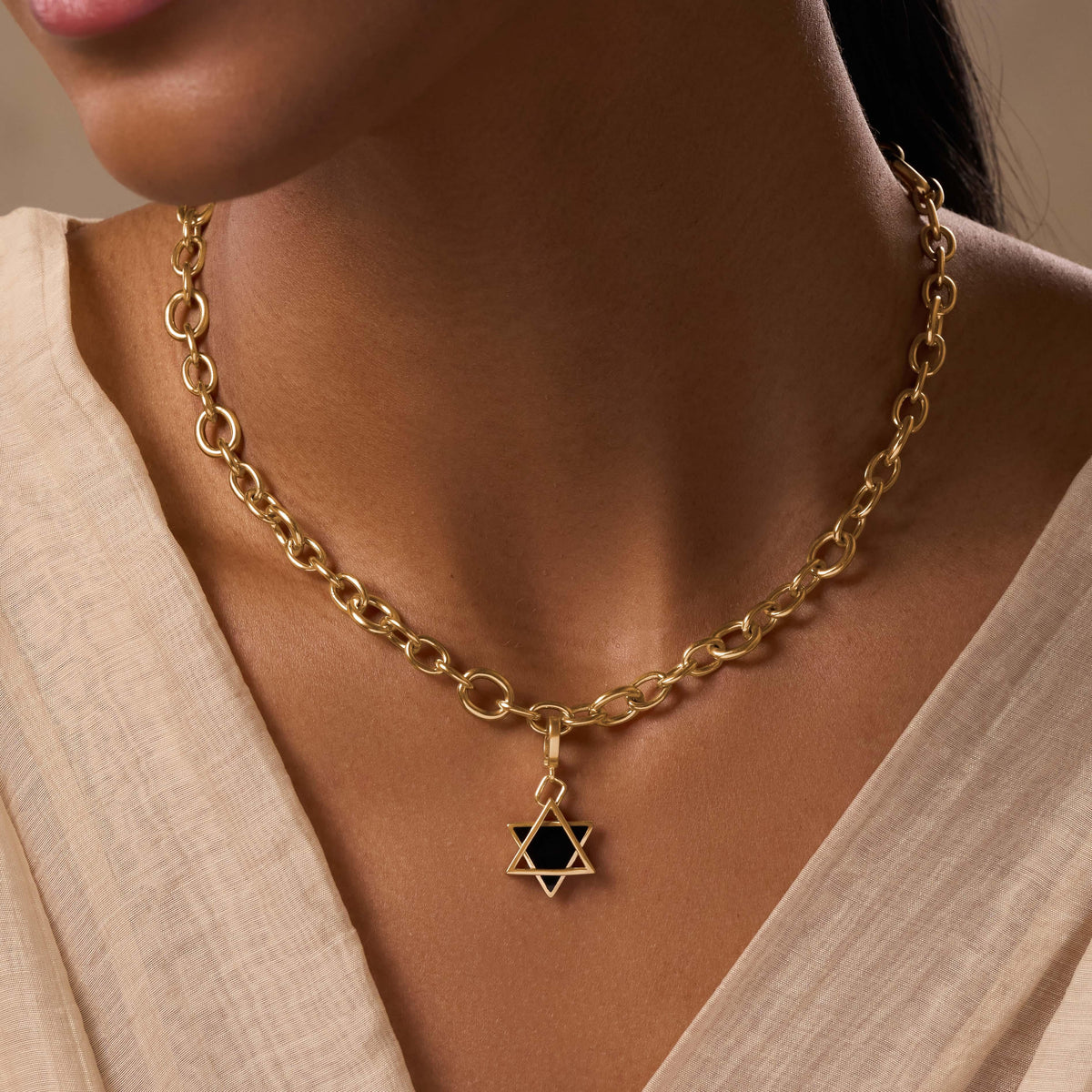 Faithful Discernment Black Onyx Star of David Pendant