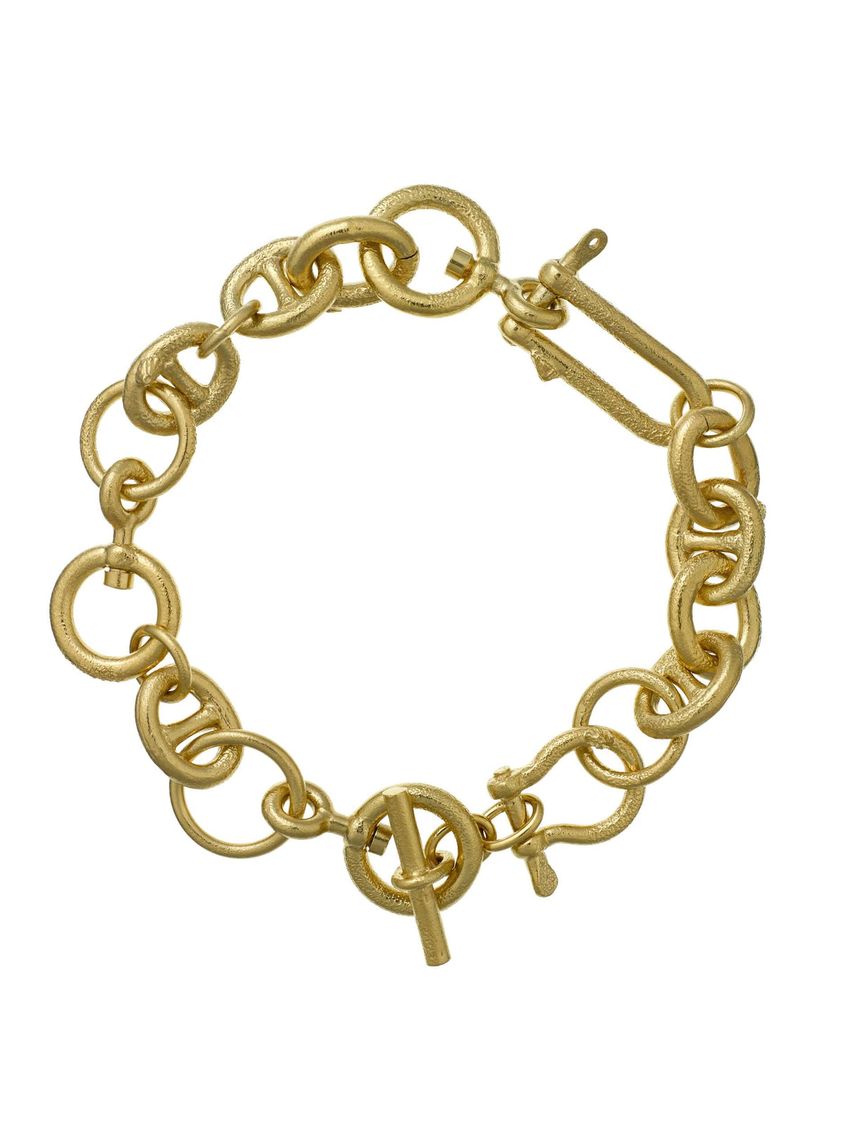 Heavy Chain Boatyard Link Toggle Clasp Bracelet