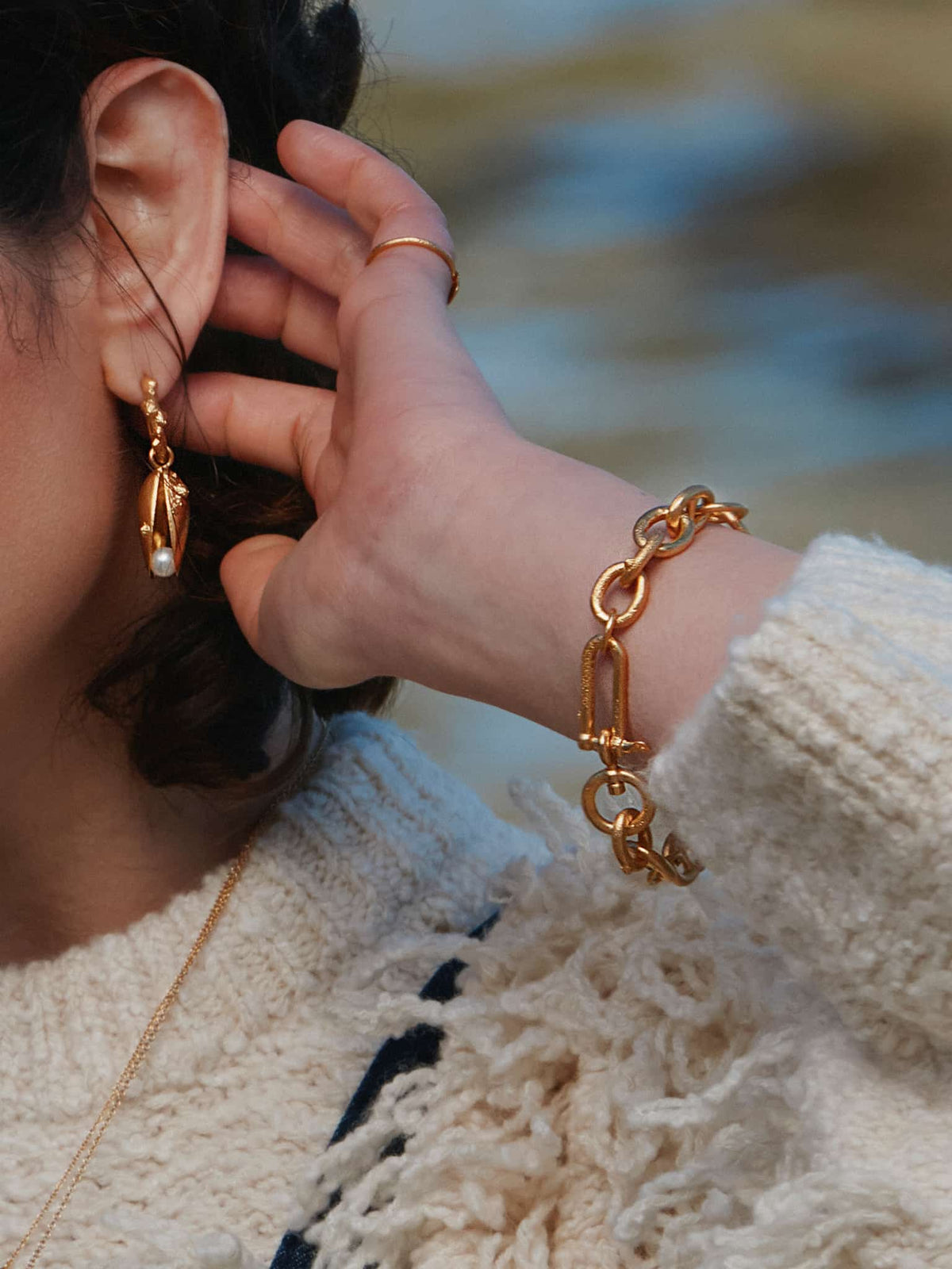 Heavy Chain Boatyard Link Toggle Clasp Bracelet