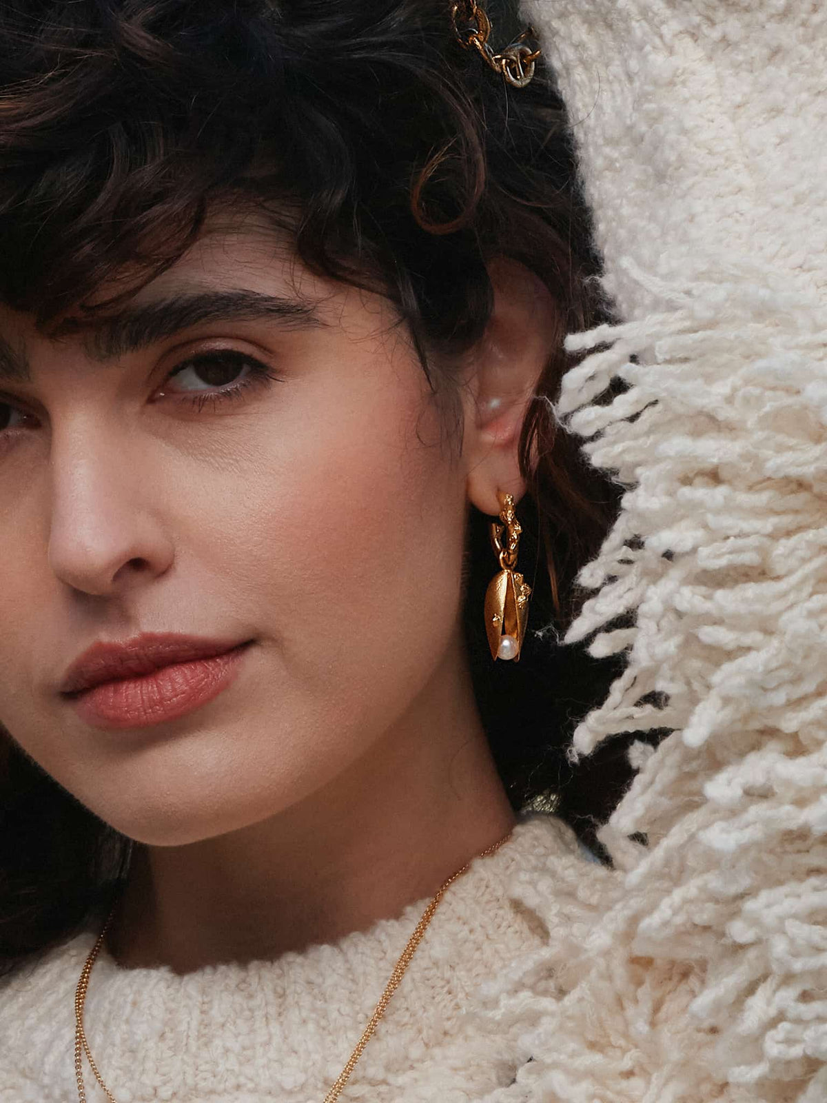 Statement Mussel & Pearl Drop Earrings