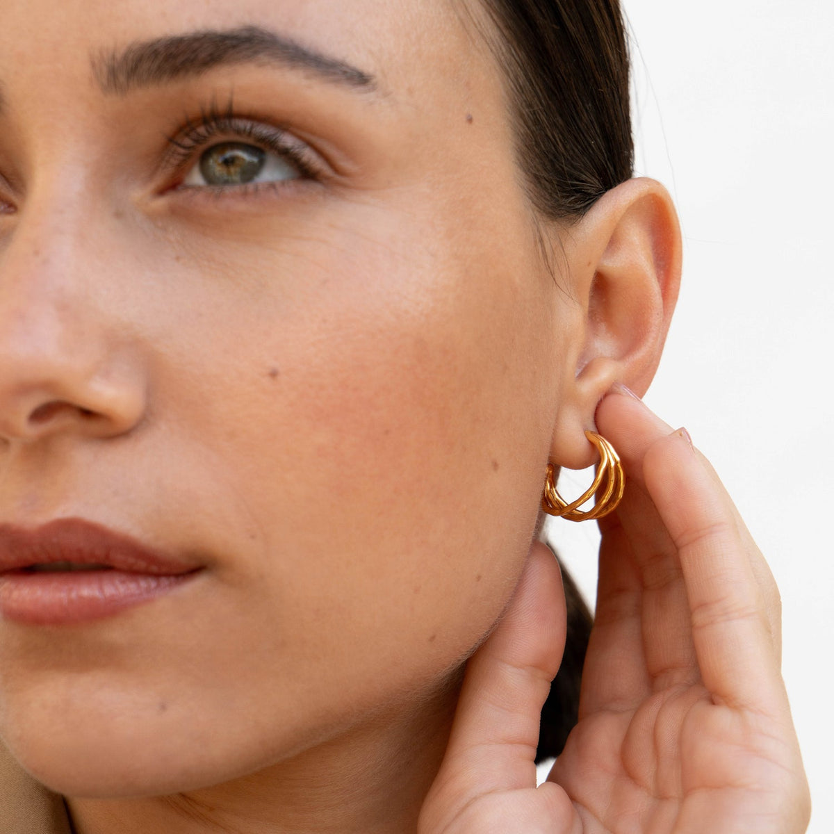 Small Triple Row Waterfall Hoops