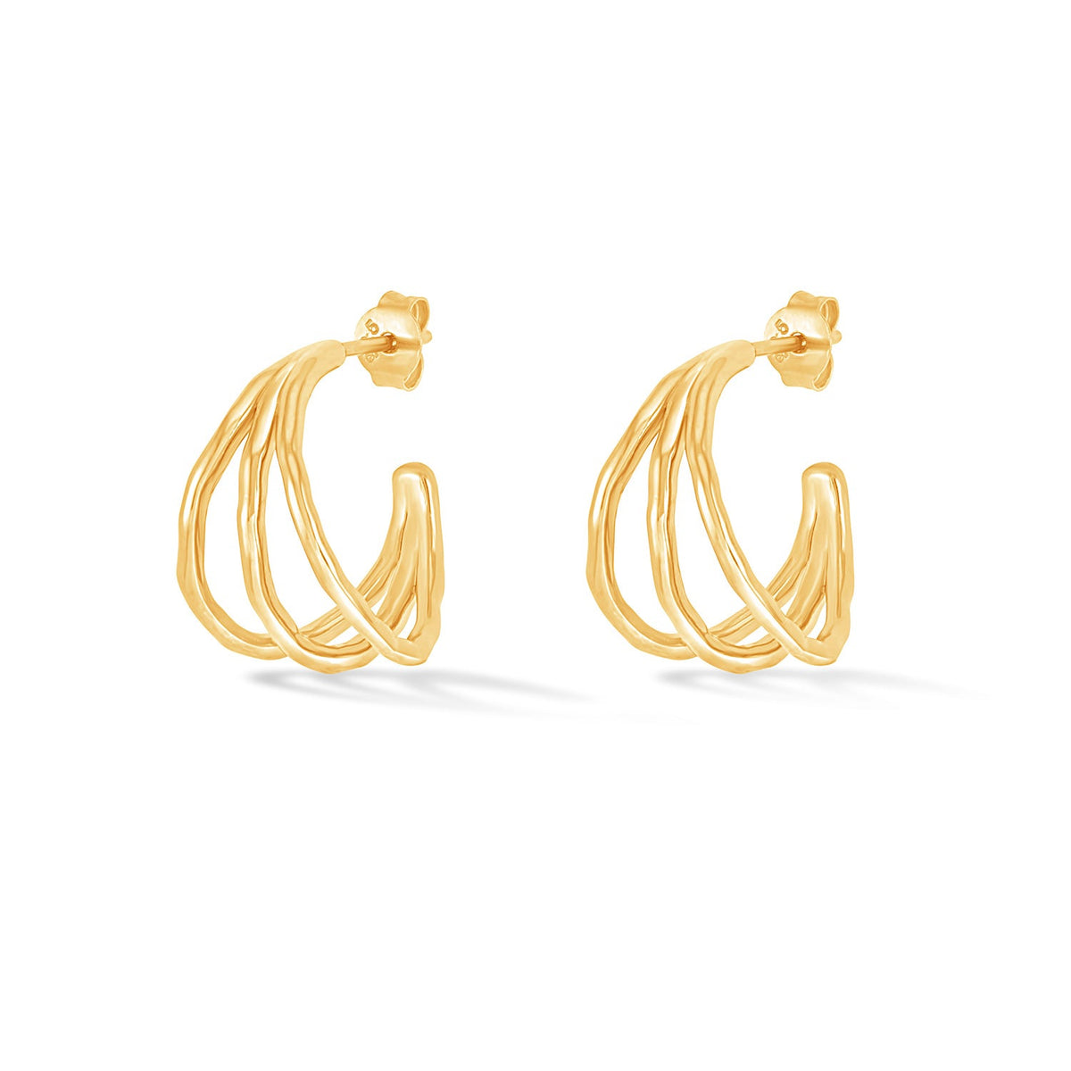 Small Triple Row Waterfall Hoops