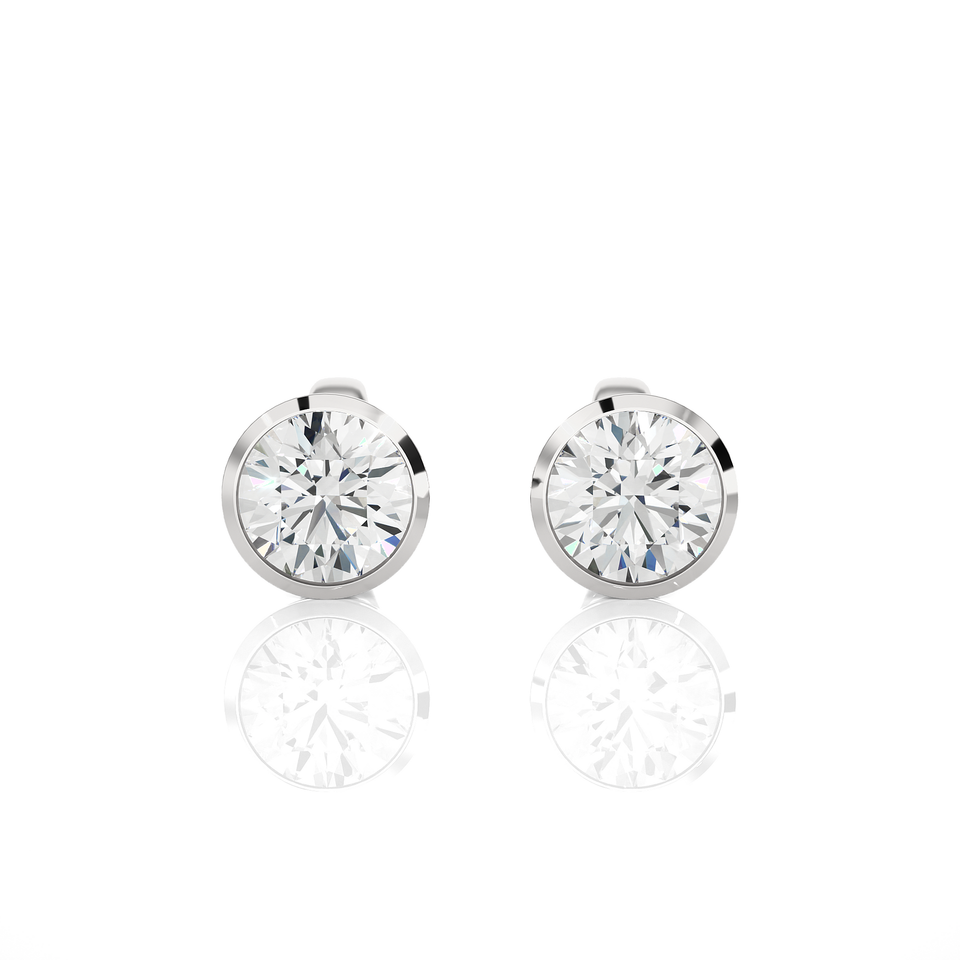 Round-Cut Lab-grown Diamond Stud Studs in 10K White Gold