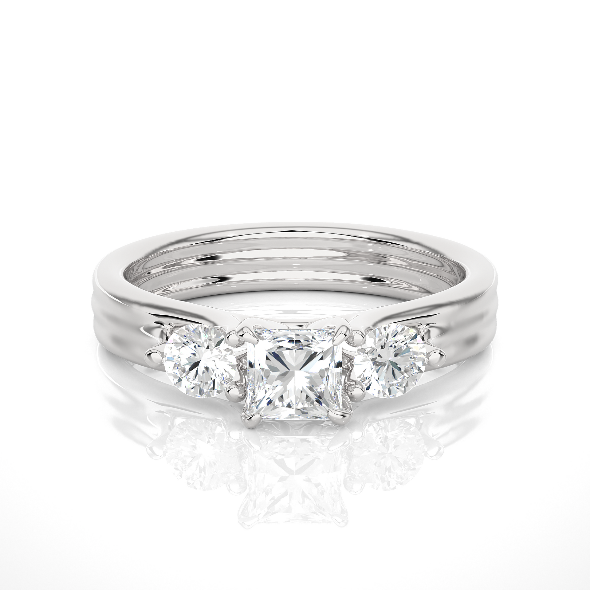 Princess-Cut Lab-grown Diamond Ring in 10K White Gold