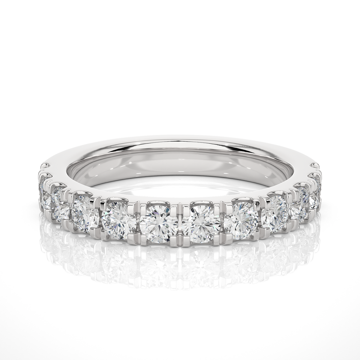 Round-Cut Lab-grown Diamond Band in 18K White Gold