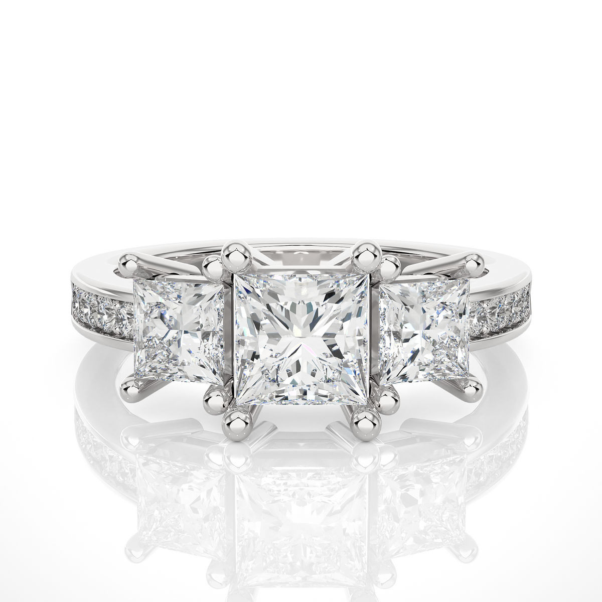 Lab-grown Diamond Solitaire Ring in 10K White Gold