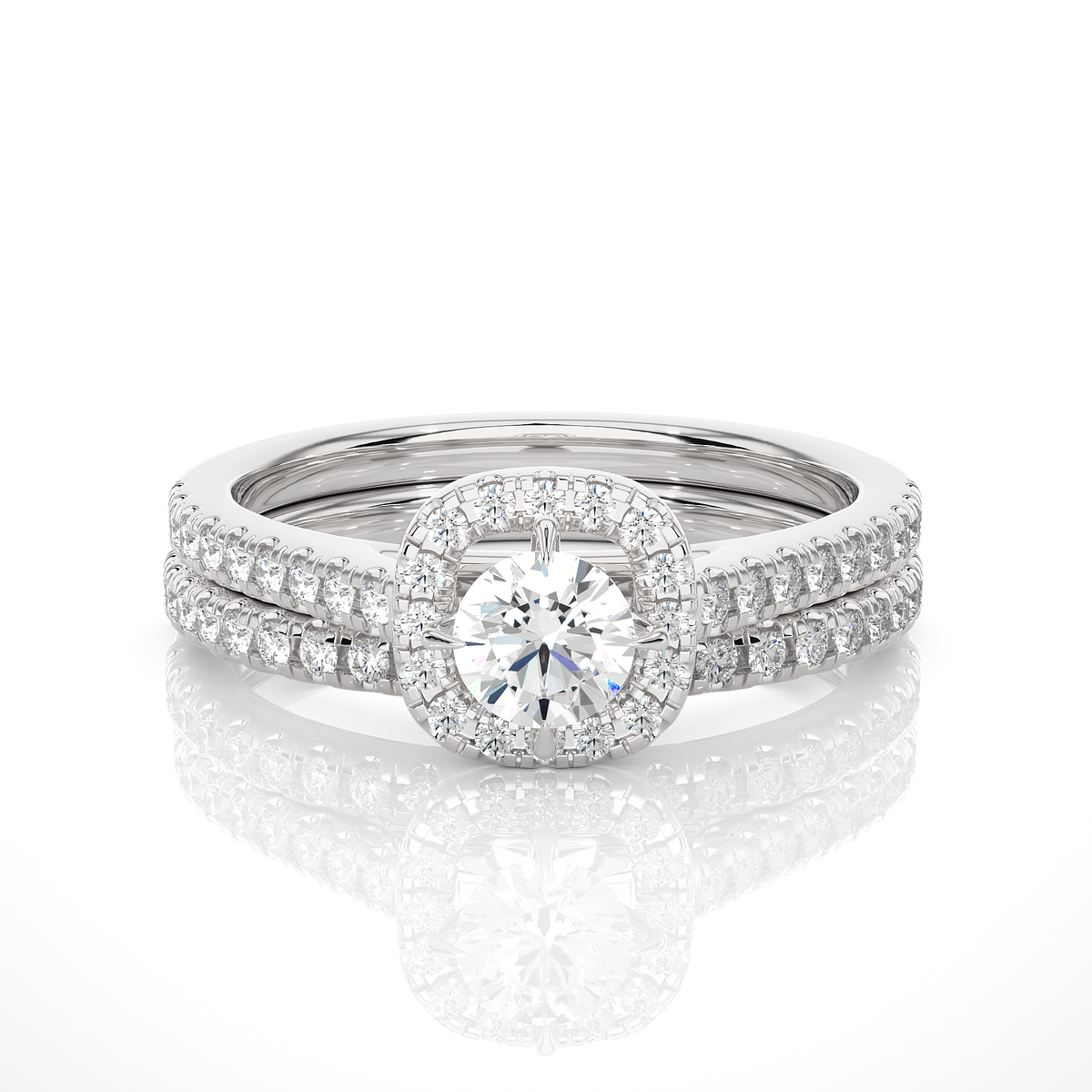 Round-Cut Lab-grown Diamond Ring in 10K White Gold