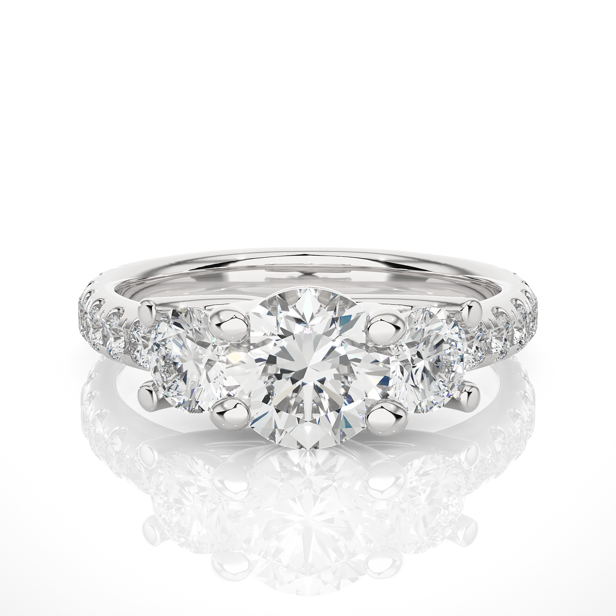 Round-Cut Lab-grown Diamond Ring in 10K White Gold