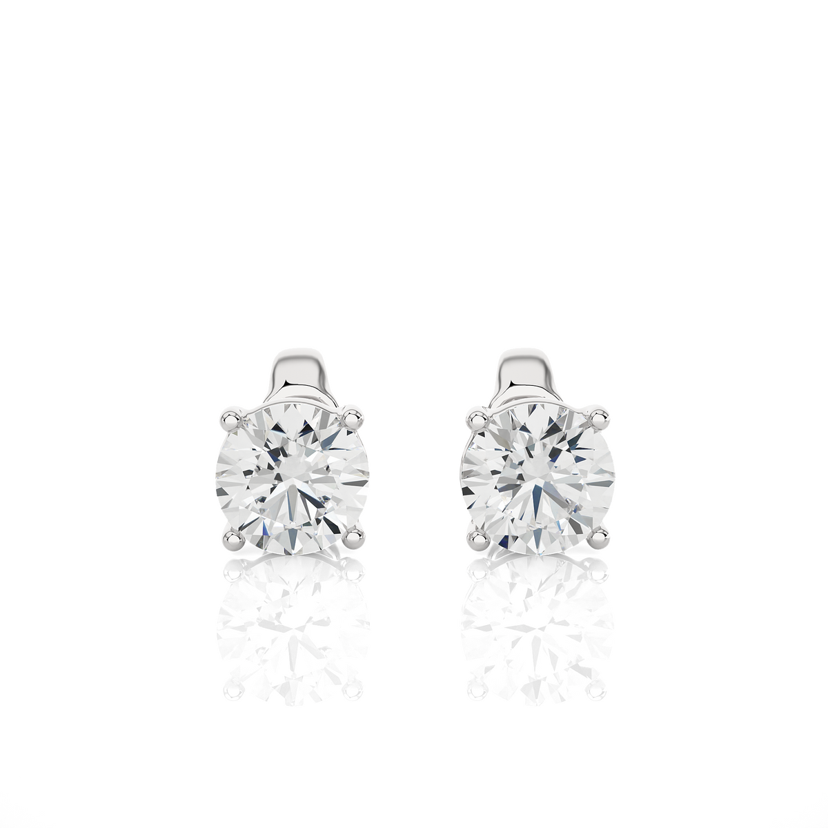 Round-Cut Lab-grown Diamond Studs in 14K White Gold