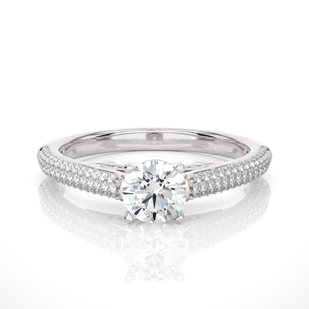 Round-Cut Lab-grown Diamond Ring in 10K White Gold