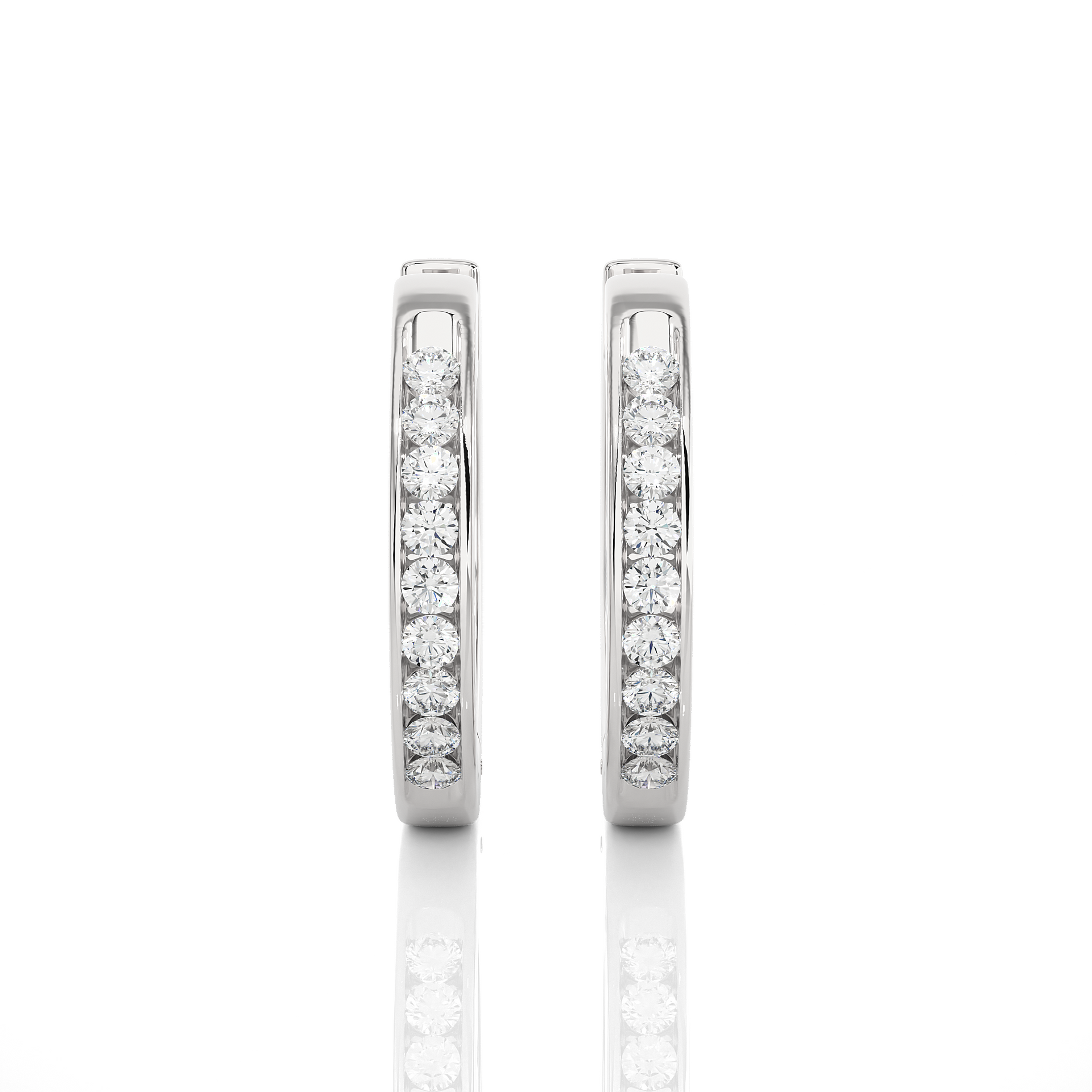 Lab-grown Diamond Hoop Earrings in 10K White Gold