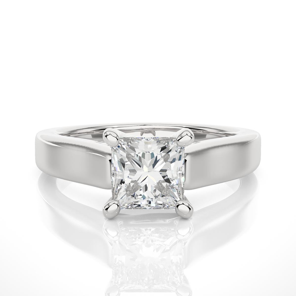 Princess-Cut Lab-grown Diamond Solitaire Ring in 10K White Gold