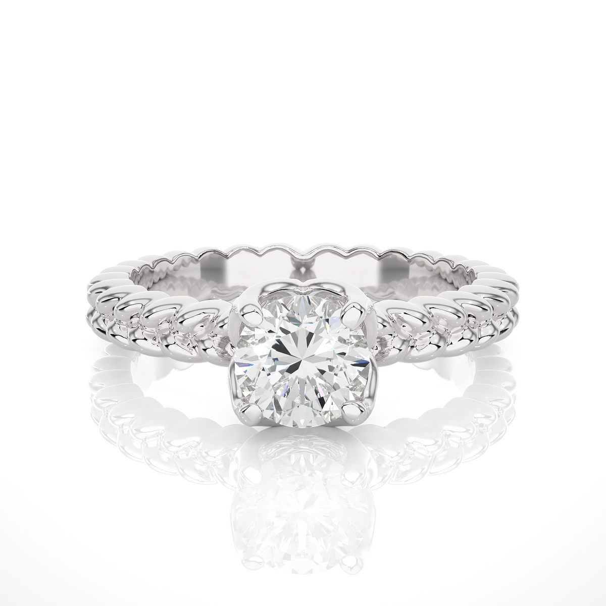 Lab-grown Diamond Solitaire Ring in 10K White Gold