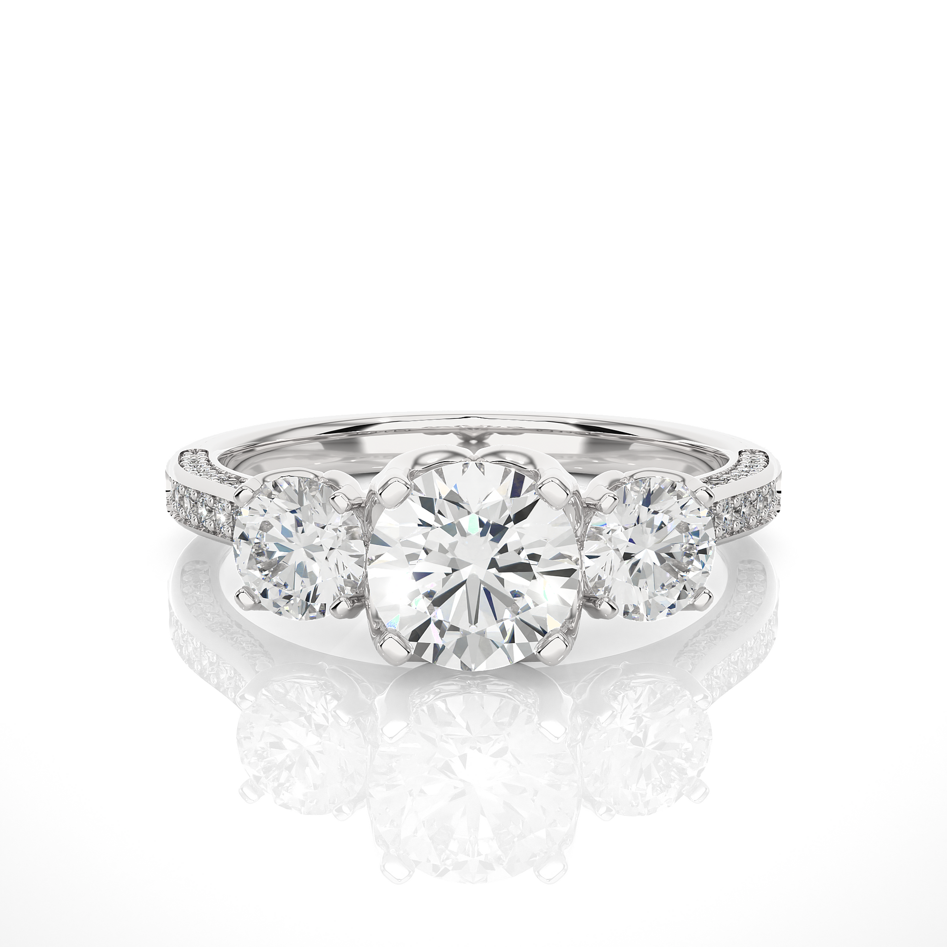 Round-Cut Lab-grown Diamond Ring in 10K White Gold