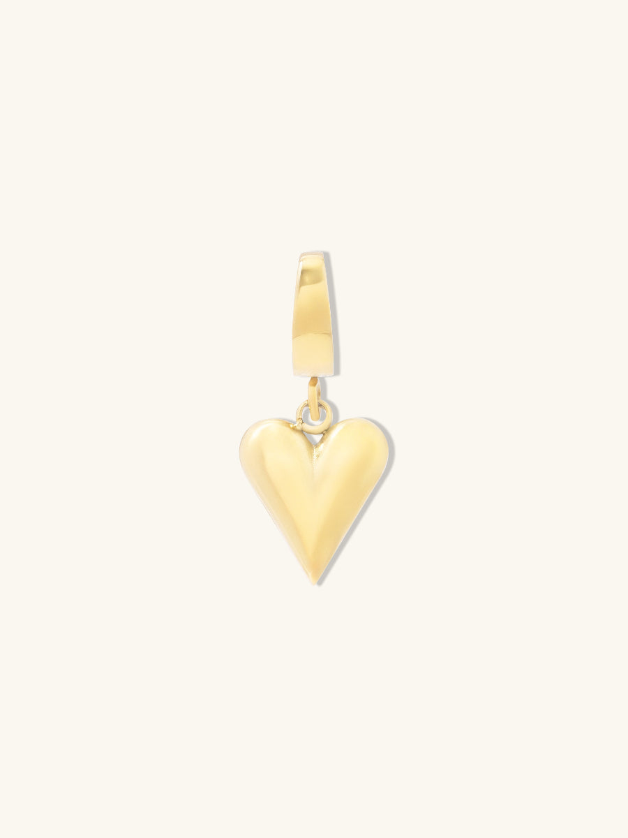 Puffy Heart Gold Charm
