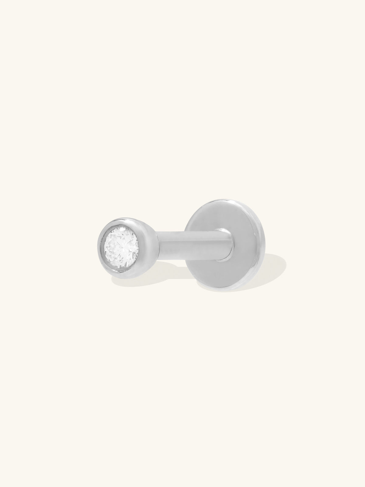 Bezel 925 Sterling Silver Flat Back Earring