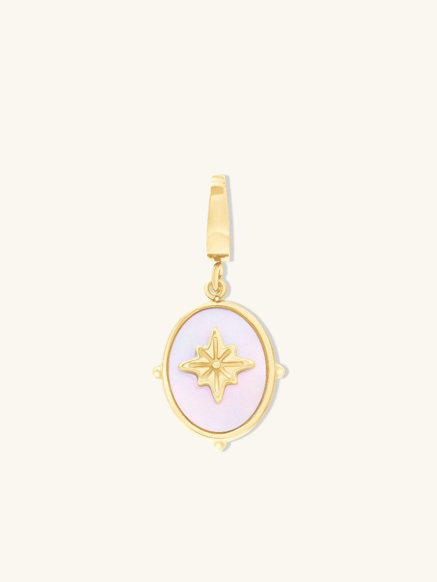North Star Pearl & Gold Charm