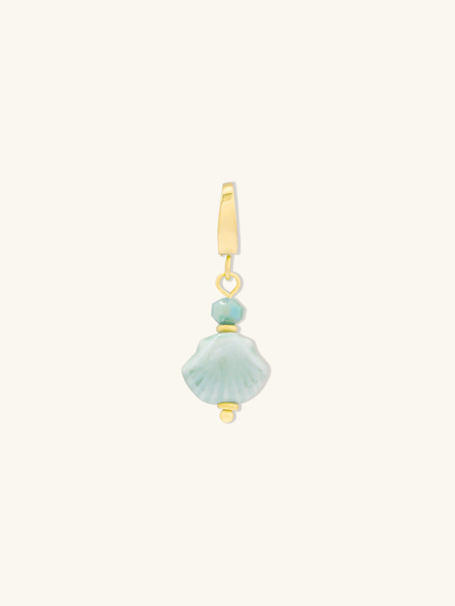 Clam Shell Ceramic Jade Charm