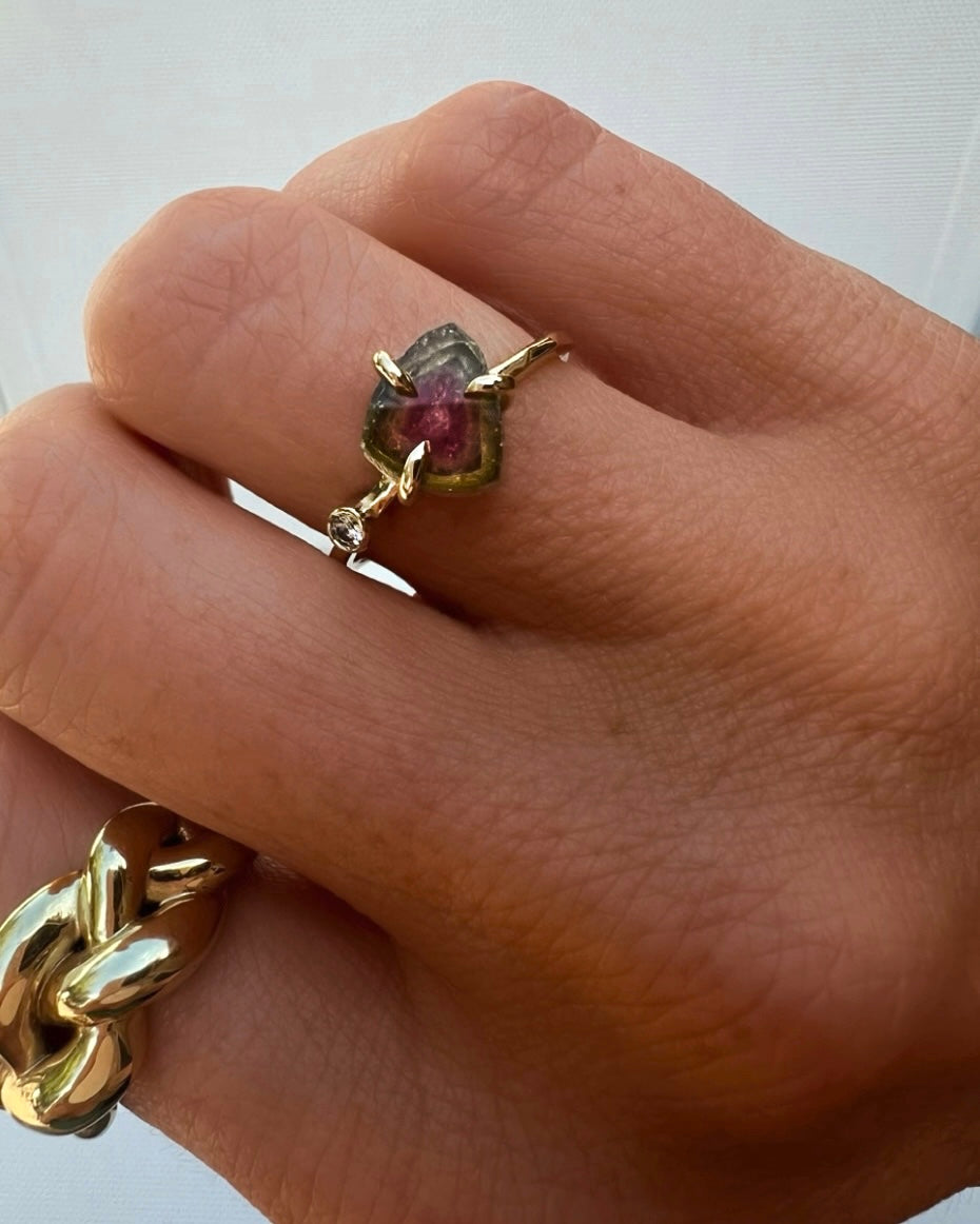 Watermelon Tourmaline Ring